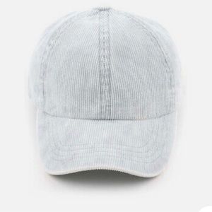 C.C Women's Stonewashed Corduroy Criss Cross Ponytail Messy Bun Baseball Cap.